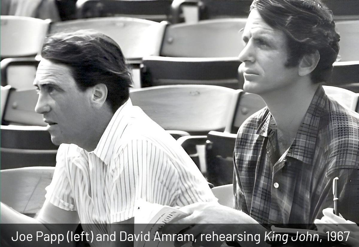 Joe Papp and David Amram rehearsing King John in 1967